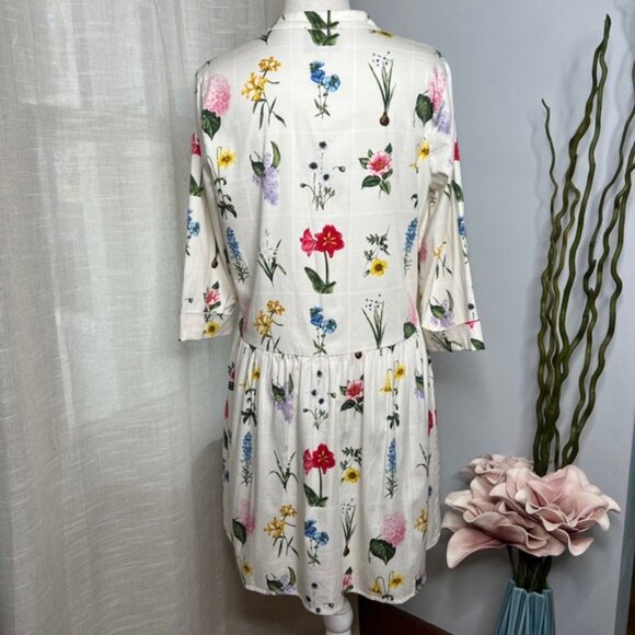 Tuckernuck Fresh Bud Royal Shirt Floral Mini Dress Button Front Women's Small - Picture 2 of 12